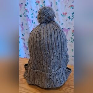 Anthropologie Madison88 Tan Knit Casual Warm Winter Beanie Hat Cap w/ Gold Gem